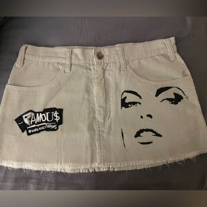 Famous Stars & Straps Women's Beige Graphic Mini Skirt